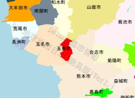 玉東町の位置を示す地図