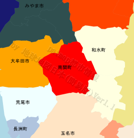 南関町の位置を示す地図