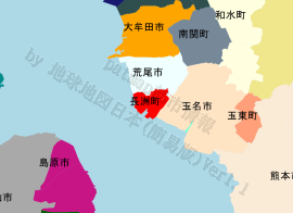 長洲町の位置を示す地図