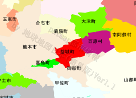 益城町の位置を示す地図