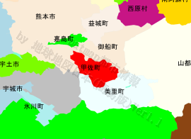 甲佐町の位置を示す地図