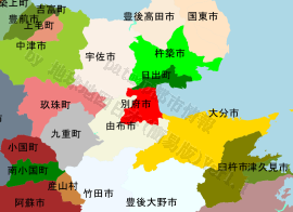 別府市の位置を示す地図