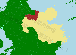 中津市の位置を示す地図
