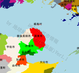 国東市の位置を示す地図