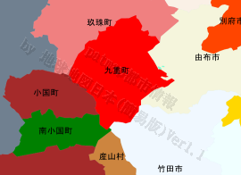 九重町の位置を示す地図