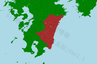 宮崎県の位置を示す地図