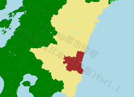 宮崎市の位置を示す地図