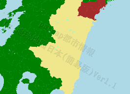 延岡市の位置を示す地図