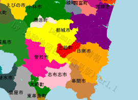 三股町の位置を示す地図