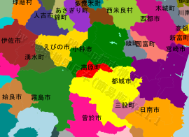 高原町の位置を示す地図