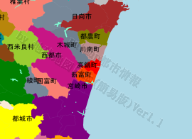 高鍋町の位置を示す地図