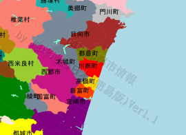 川南町の位置を示す地図
