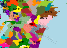 諸塚村の位置を示す地図