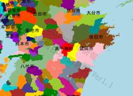 高千穂町の位置を示す地図