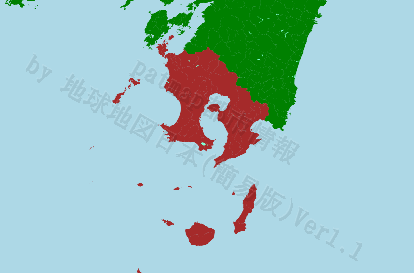 鹿児島県の位置を示す地図
