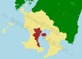 鹿児島市の位置を示す地図