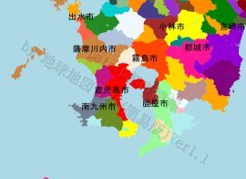 鹿児島市の位置を示す地図