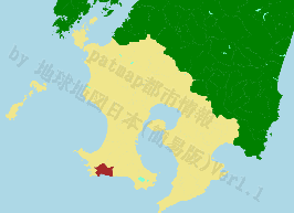 枕崎市の位置を示す地図