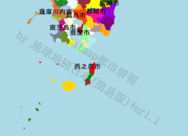 西之表市の位置を示す地図