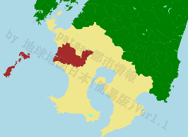 薩摩川内市の位置を示す地図