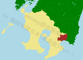 志布志市の位置を示す地図