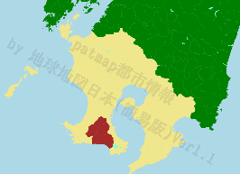 南九州市の位置を示す地図