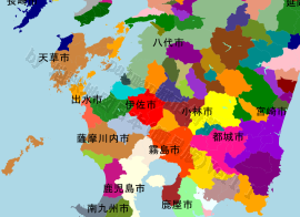 伊佐市の位置を示す地図