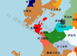 長島町の位置を示す地図