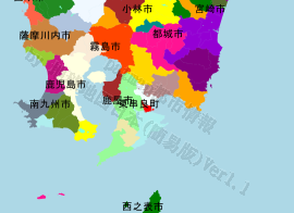 東串良町の位置を示す地図