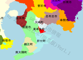 東串良町の位置を示す地図