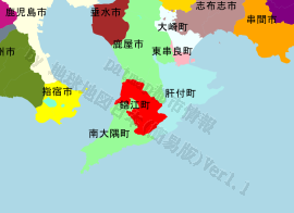 錦江町の位置を示す地図