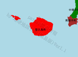屋久島町の位置を示す地図