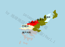 大和村の位置を示す地図