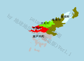 宇検村の位置を示す地図