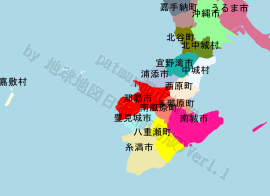 那覇市の位置を示す地図