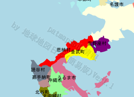 恩納村の位置を示す地図
