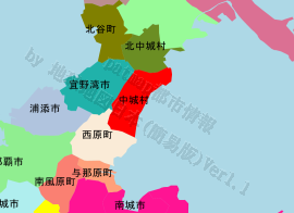 中城村の位置を示す地図