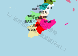 八重瀬町の位置を示す地図